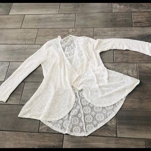 Blu Planet BOHO Cream Lace Kimono Cardigan OS